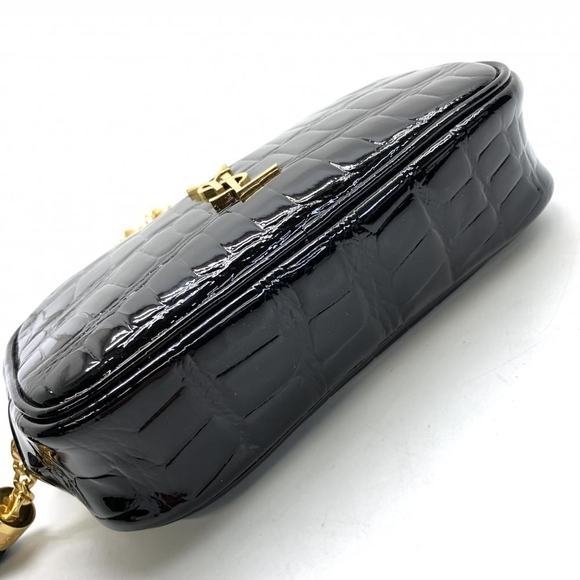 Saint Laurent LOU Mini Bag Fringe Enamel Shoulder Bag Black - Picture 5 of 10